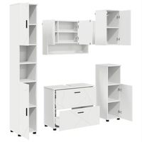 juego de muebles de bano 5 uds 35 x 30 x 192 cm vidaxl
