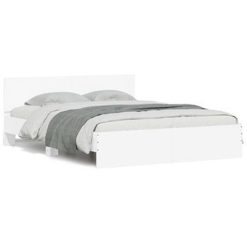 Estructura De Cama Con Cabecero Blanca 150x200 Cm Vidaxl