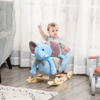 caballito balancin con ruedas para bebes de 18 meses azul homcom