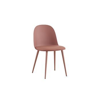Silla ''jasmon'' Cojín Pu Terracota, Dimensiones H81 X L51 X P44, Ideal Para Tu Cocina O Comedor.
