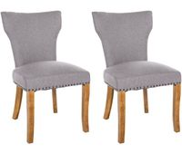 set de 2 sillas de comedor zadar en tela gris 59x52x90 cm