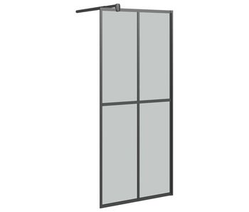 Vidaxl mampara de ducha accesible vidrio templado oscuro 90x195 cm