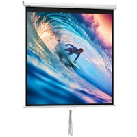homcom pantalla de proyeccion portatil 85 pulgadas formato 11 para interior y exterior cine en casa patio 146x146 cm blanco