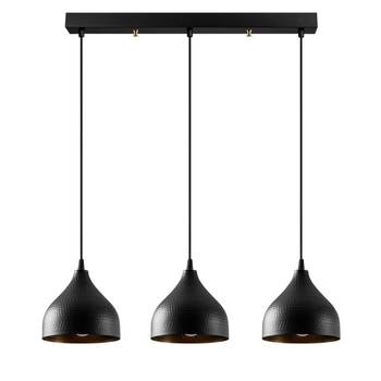 Lámpara Colgante De Metal Negro De 3 Bombillas Louise