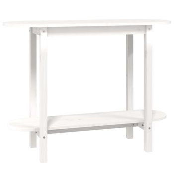 Mesa Consola | Mesa De Entrada | Mesa Auxiliar De Madera Maciza De Pino Blanco 110x40x80 Cm