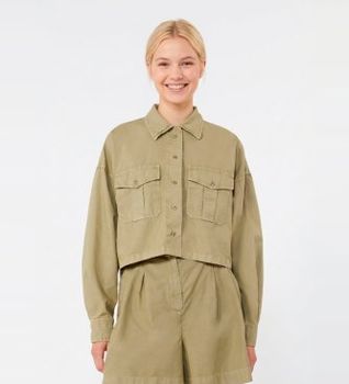 Weekend Max Mara para mujer. 2615111092600 Camisa Accenni verde (38), Casual, Algodón, Manga larga