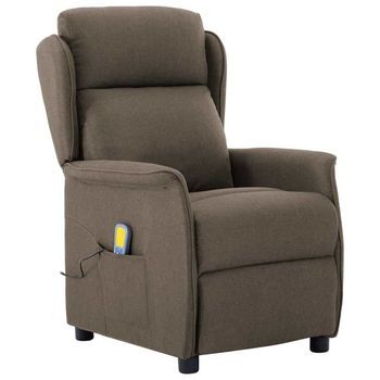 Silla De Masaje Taupé 93.5 X 67.5 X 101.5 Cm Tela Vidaxl