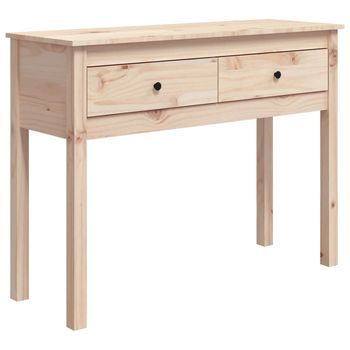 Mesa Consola | Mesa De Entrada | Mesa Auxiliar Madera Maciza De Pino 100x35x75 Cm