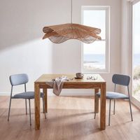 mesa de comedor cuadrada de sheesham macizo 140x140 cm