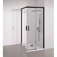mampara de ducha angular negra 117-119 x 77-79 cm bellobath