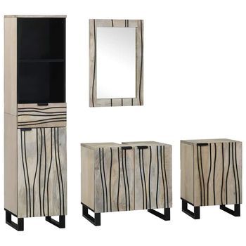 Juego De Muebles De Baño 4 Uds. Madera De Nogal Marrón Vidaxl
