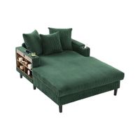 chaiselongue multifuncional de pana verde   aosom espana