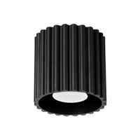 lampara de techo negro aluminio alt 10 cm