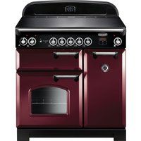 rangemaster classic 90 cm electric induction range cooker - cranberry  chrome cranberry
