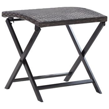 Taburete | Reposapiés Plegable Ratán Sintético Marrón Cfw29327