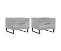 2 uds mesas de centro - mesas de cafe madera ingenieria gris sonoma 50x50x40 cm