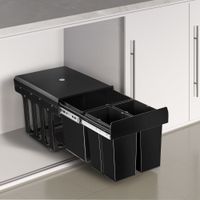 cubo de basura plastico 3 compartimentos guias telescopicas negro