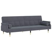 sofa cama  cama para adultos con cojines terciopelo gris oscuro