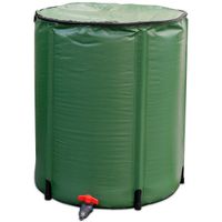 costway cisterna plegable en pvc resistente a la intemperie con grifo valvula de drenaje filtro y revestimiento en red para jardin 200 l verde