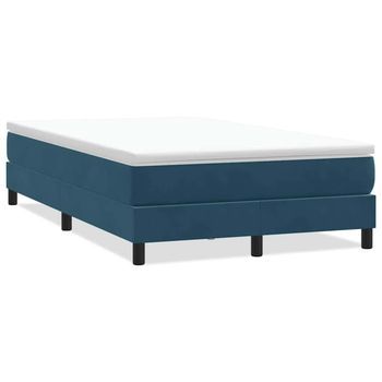 Cama Box Spring Sin Colchón Terciopelo Azul Oscuro 120x210 Cm Vidaxl