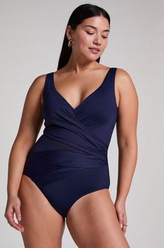 Hunkemöller Bañador Shaping Shell Mesh Azul