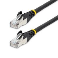 startechcom cable de 1m de red ethernet cat6a - negro - low smoke zero halogen lszh - 10gbe - 500mhz - poe de 100w - snagless sin pestillo - rj-45 - cable de red sftp