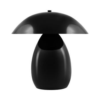 Lámpara De Mesa Moderna Con Pantalla De Hierro Una Luz 30 Cm Forma De Seta Negro Sigi