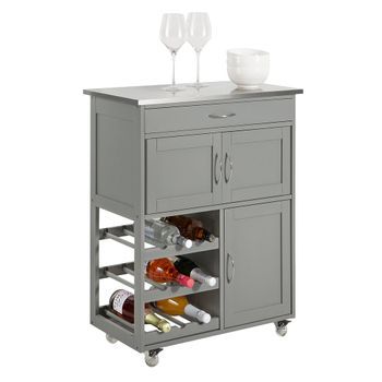 Sobuy Fkw45-hg Carrito De Cocina Carrito De Servir Con 3 Puertas Y 1 Cajón L67cmxh87cmxd38cm Es