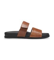 boss para hombre 50563153 chanclas de piel con tira antidesgarros marron 42 plano velcro casual