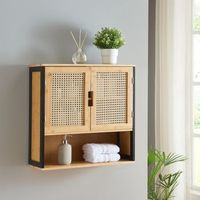 mueble de bano de pared tervola 60x60x20 cm - negrobambu encasa