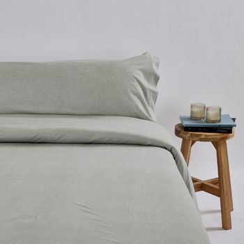 Funda Nórdica Punto Algodón  Melange Soft Gris Cama De 105cm