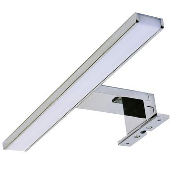 Kibath Aplique Led Espejo Baño 60 Cm 14w 1000 Lumens Luz Fría 6000k – Luz Perfecta Maquillaje Y Afeitado – Ip44 Antihumedad – Cromo Aluminio – Instalación Fácil En Espejo O Mueble
