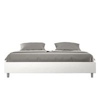 cama sin somier acolchada sin cabecero 180x200 cuero sintetico blanco azelia