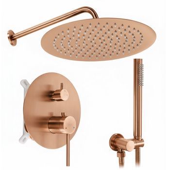 Conjunto De Ducha Empotrado Rea Js-7029brg Brush Copper