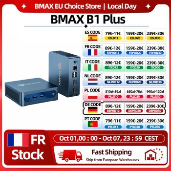 Bmax B1 Plus PC con Windows 11, Intel J3355, 6GB RAM, 128GB ROM, HDMI, USB, Wifi, Compatible con 4K@60Hz, Intel HD Graphics 500 Mini PC