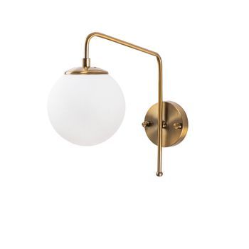 Lámpara De Pared Viran-10945 Oro Cobrizo Metal Vidrio 15x32x32