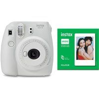 instax mini 9 instant camera  50 shot pack bundle - smoky white white