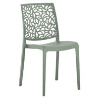 conjunto de 6 sillas de resina para interior o exterior verde salvia