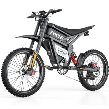 [EU DIRECT] FVKING E6 Ultra Bicicleta eléctrica de dirt con NFC desbloqueo 60V 15Ah*2 Baterías dobles 3000W motor Veloci