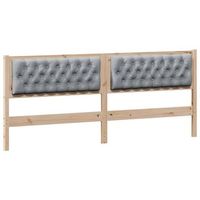 cabeceropanel de cabecero otro marron y gris claro 200 cm madera maciza de pino