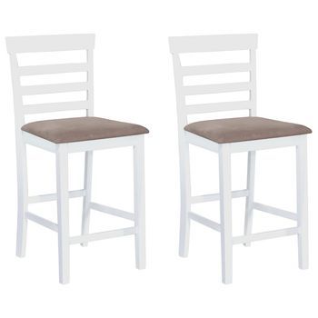Taburetes De Cocina 2 Unidades Tela Blanco Vidaxl