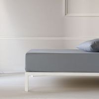 sabana bajera ajustable lisa gris cama 200 cm - 200x200 cm algodon 200 hilos