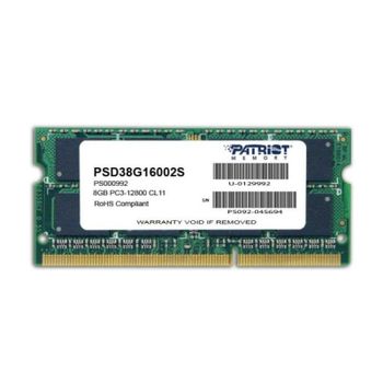 Memoria RAM Patriot 8GB PC3-12800 1x8GB DDR3 1600MHz CL11 SO-DIMM 204 pines SPD