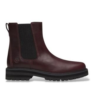 Timberland para mujer. TB0A2KK2EIW1 Botines Chelsea de piel Britton Drive granate (39.5 W), Plano, Ninguno, Casual