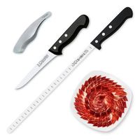 3 claveles pom - kit profesional de cuchillo jamonero con deshuesador y pinzas