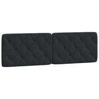 cabecero cama mueble de dormitorio de cama acolchado terciopelo 160 cm negro m020004475
