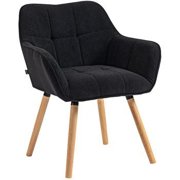 Silla De Comedor Vienna De Pana Acolchada Negro 64x65x82 Cm Clp