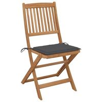 pack 2 uds sillas de jardin  silla de exterior  sillon plegables y cojines madera maciza acacia