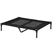 pawhut cama portatil para mascotas con malla transpirable y tela oxford resistente para uso interior y exterior 92x76x18 cm negro   aosom espana