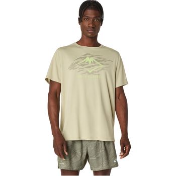 ASICS Fujitrail Logo Camiseta De Running Hombres-Verde